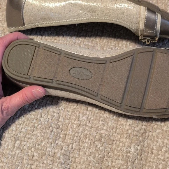 AK Sport Metallic Flats with Chain Detail - Picture 3 of 4